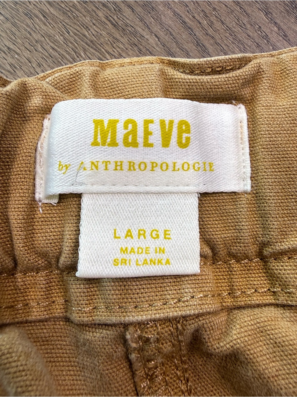 Anthropologie Maeve Utility Wide-Leg Trousers Drawstring Waist Tan Size Large - Picture 8 of 13